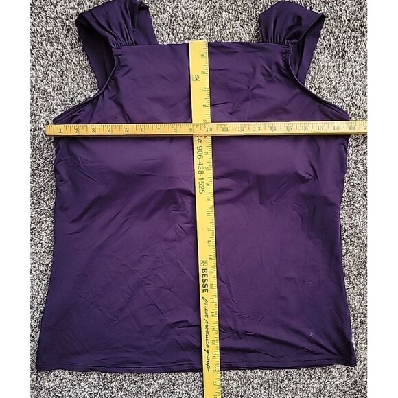 Lands' End Swim Top Purple 18D Tankini XL Solid Padded Shelf Bra Solid S412 - Picture 4 of 7
